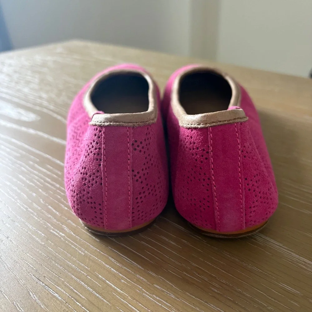 EMU Australia Womens‎ Pink Perforated Suede Ballet Flats Size 8